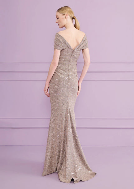 MOBINA3 COLUMN GOWN IN STARDUST JERSEY