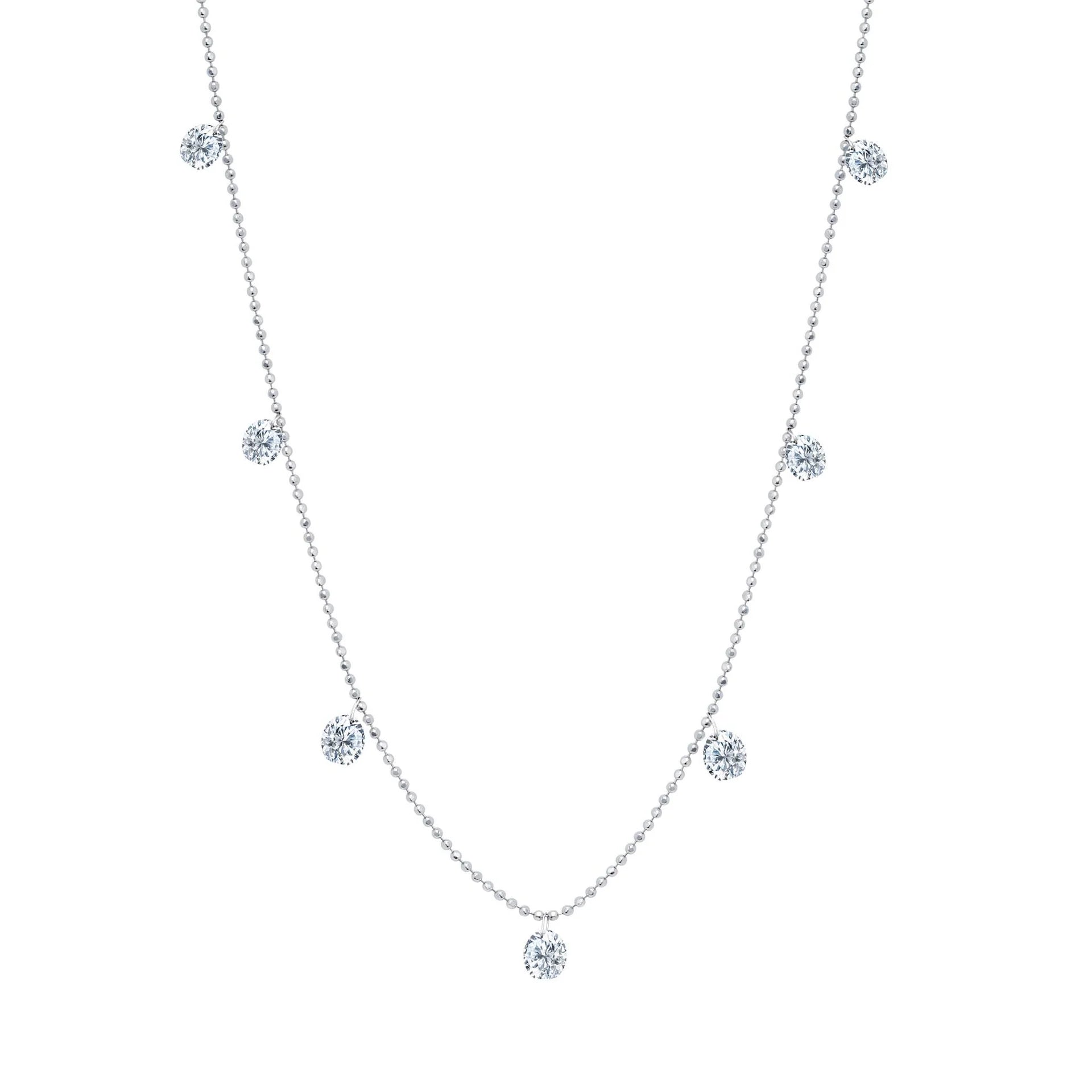 SMALL FLOATING DIAMOND NECKLACE