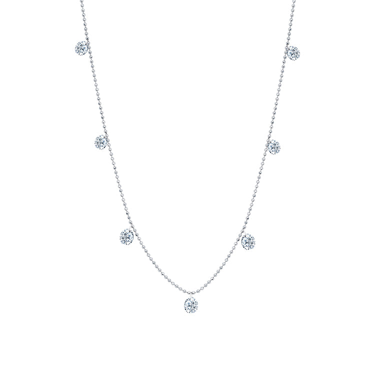 SMALL FLOATING DIAMOND NECKLACE