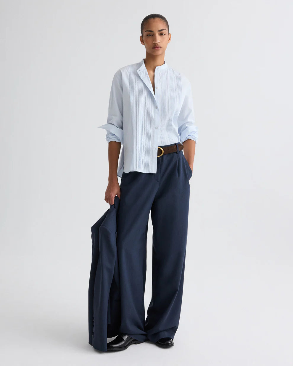 HUDSON ST PANT IN DENIM LOOK SUITING