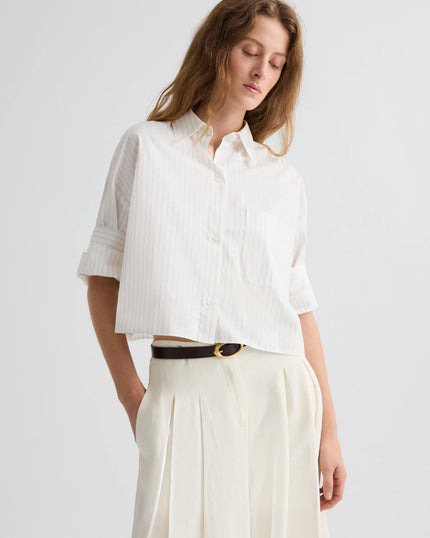 NEXT EX SHIRT IN MIXED PINSTRIPE SUPERPOP