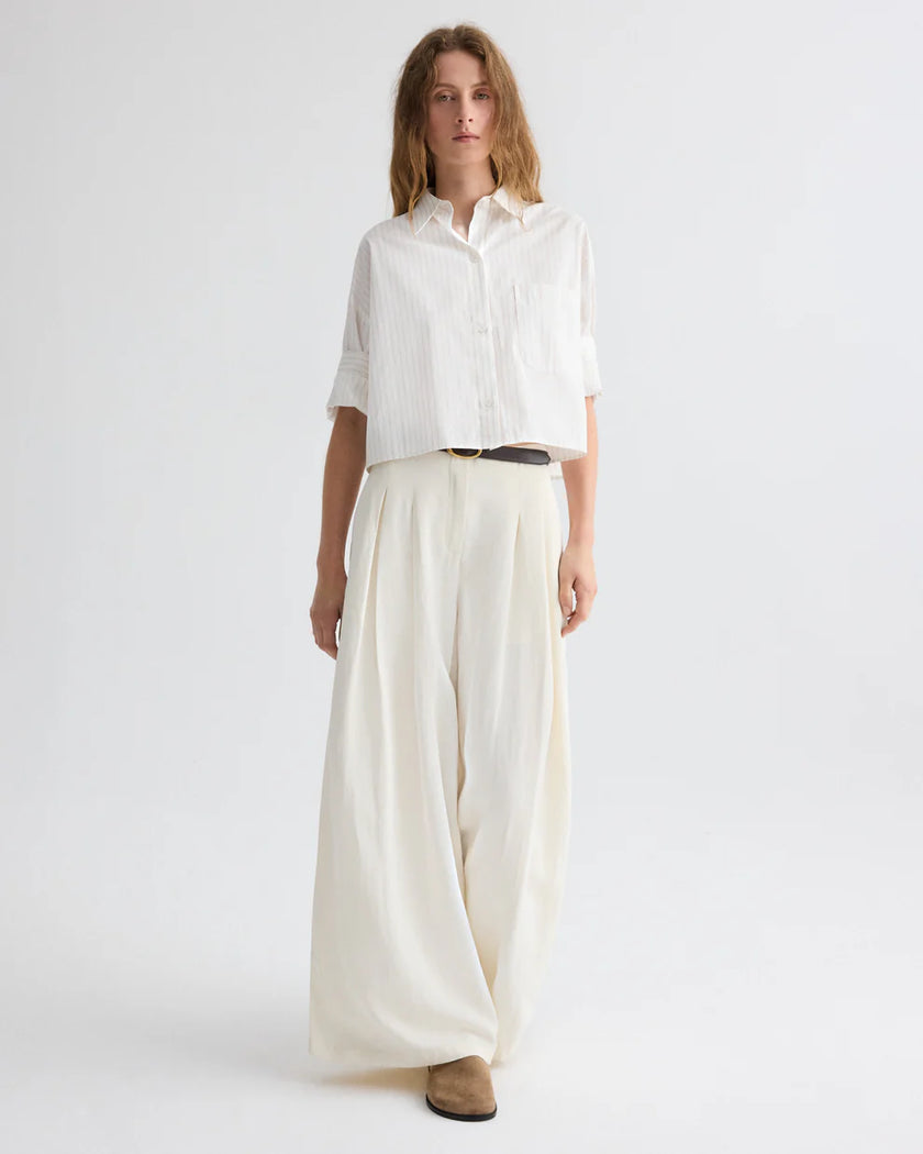 NEXT EX SHIRT IN MIXED PINSTRIPE SUPERPOP