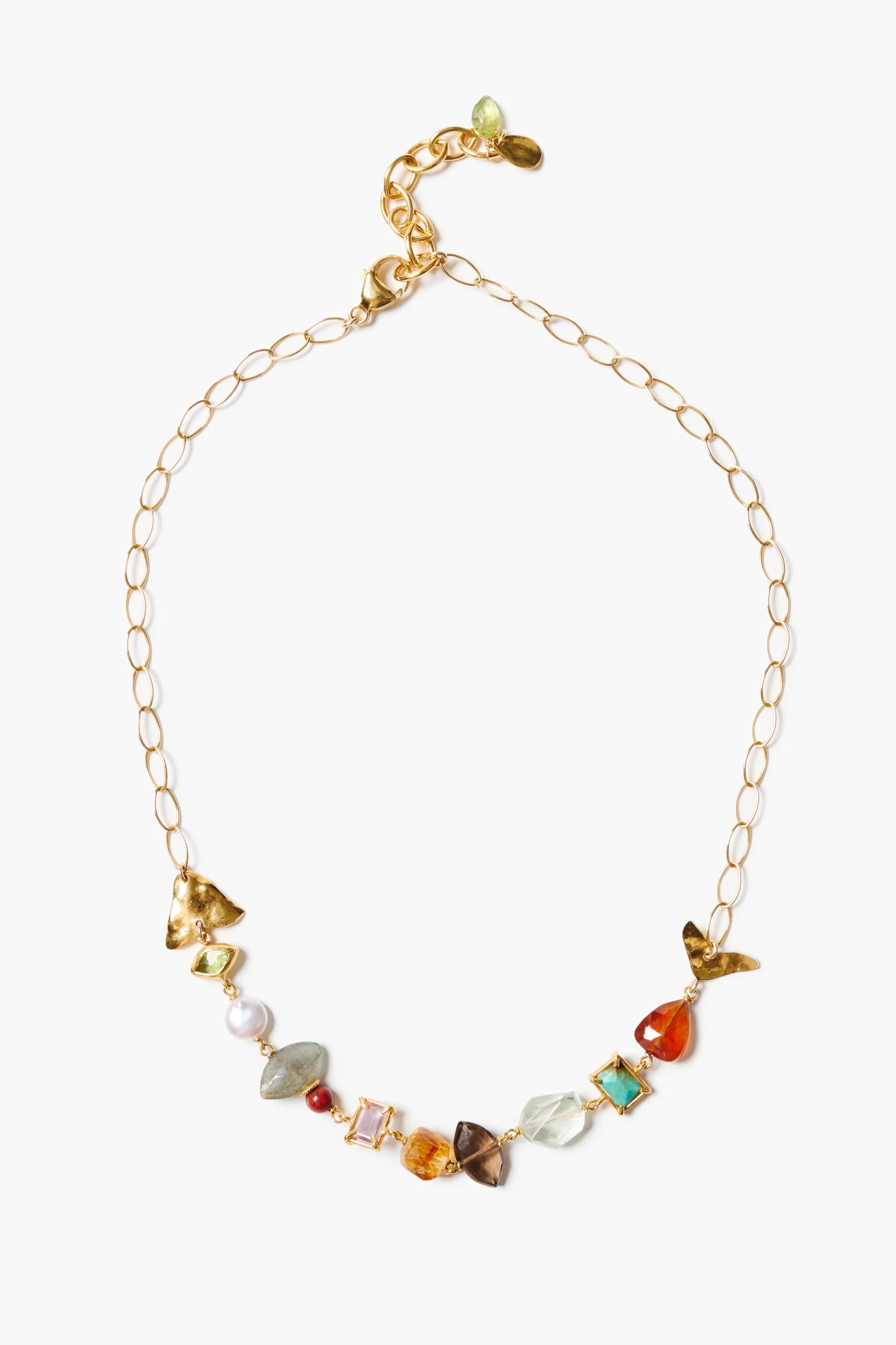FISH BONE SKELETON STONE NECKLACE