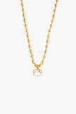 GOLD BALL CHAIN WITH CRYSTAL PENDANT NECKLACE