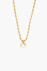 GOLD BALL CHAIN WITH CRYSTAL PENDANT NECKLACE