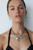 CHARM CORD NECKLACE TURQUOISE