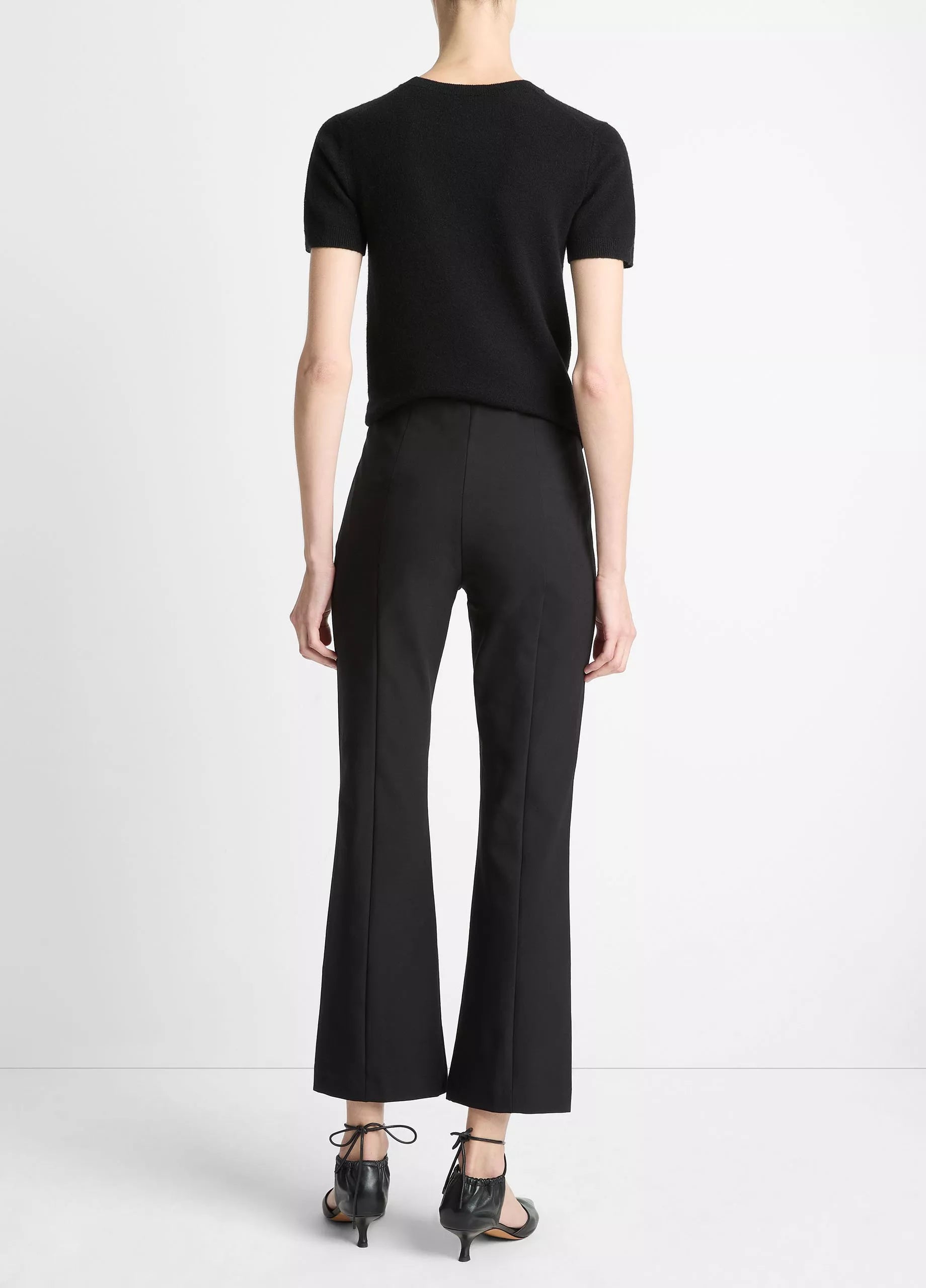 NIKI MID RISE PINTUCK CROP FLARE PANT