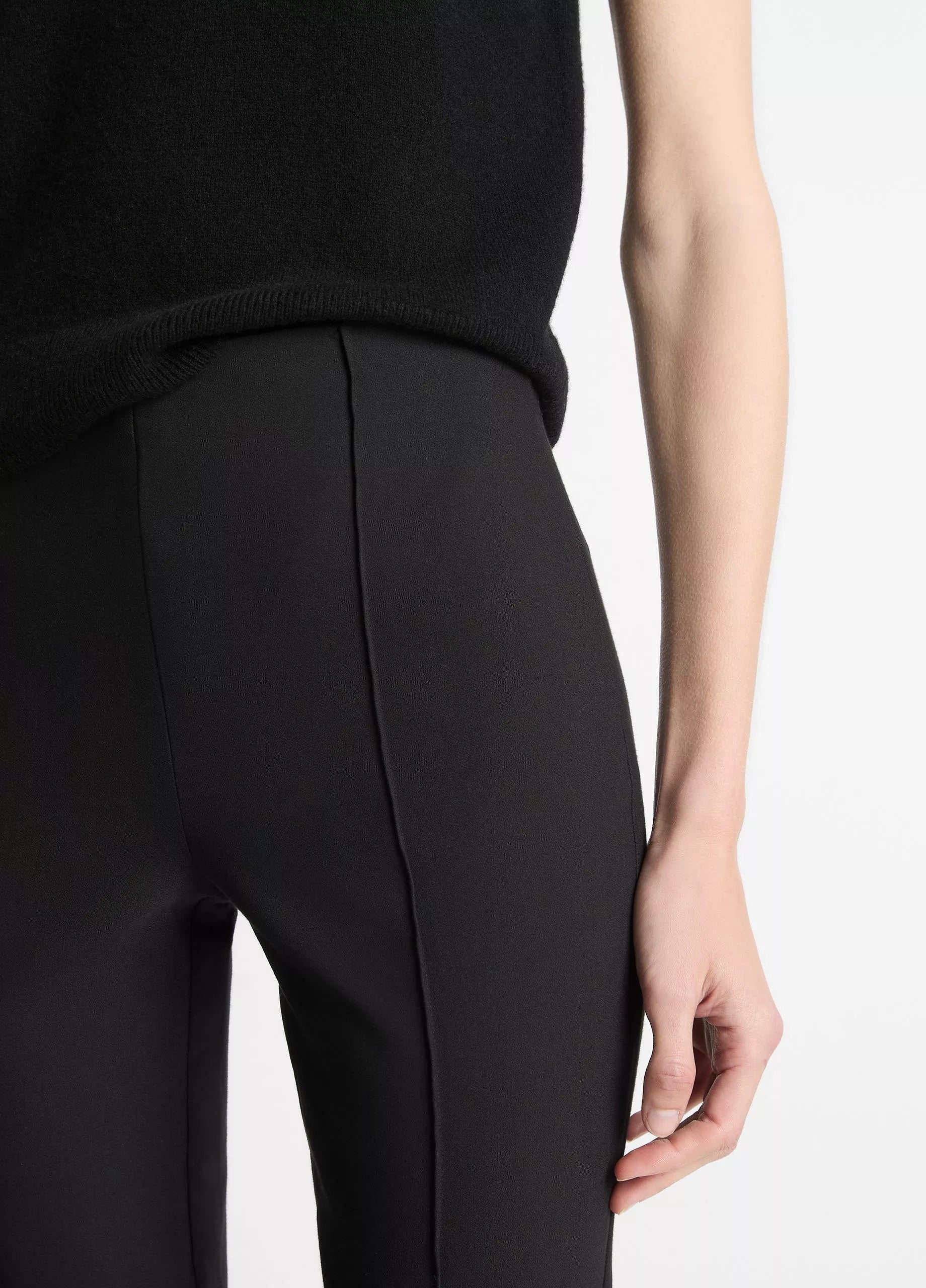 NIKI MID RISE PINTUCK CROP FLARE PANT