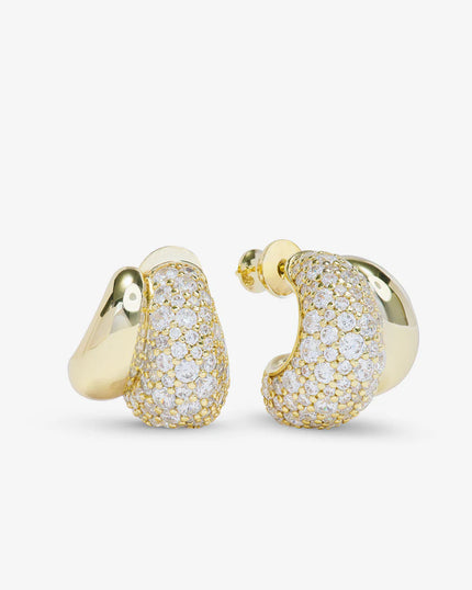 NORAH PAVE DOUBLE HOOP IN GOLD