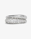 NORAH PAVE DOUBLE RING IN SILVER
