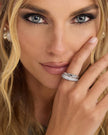 NORAH PAVE DOUBLE RING IN SILVER