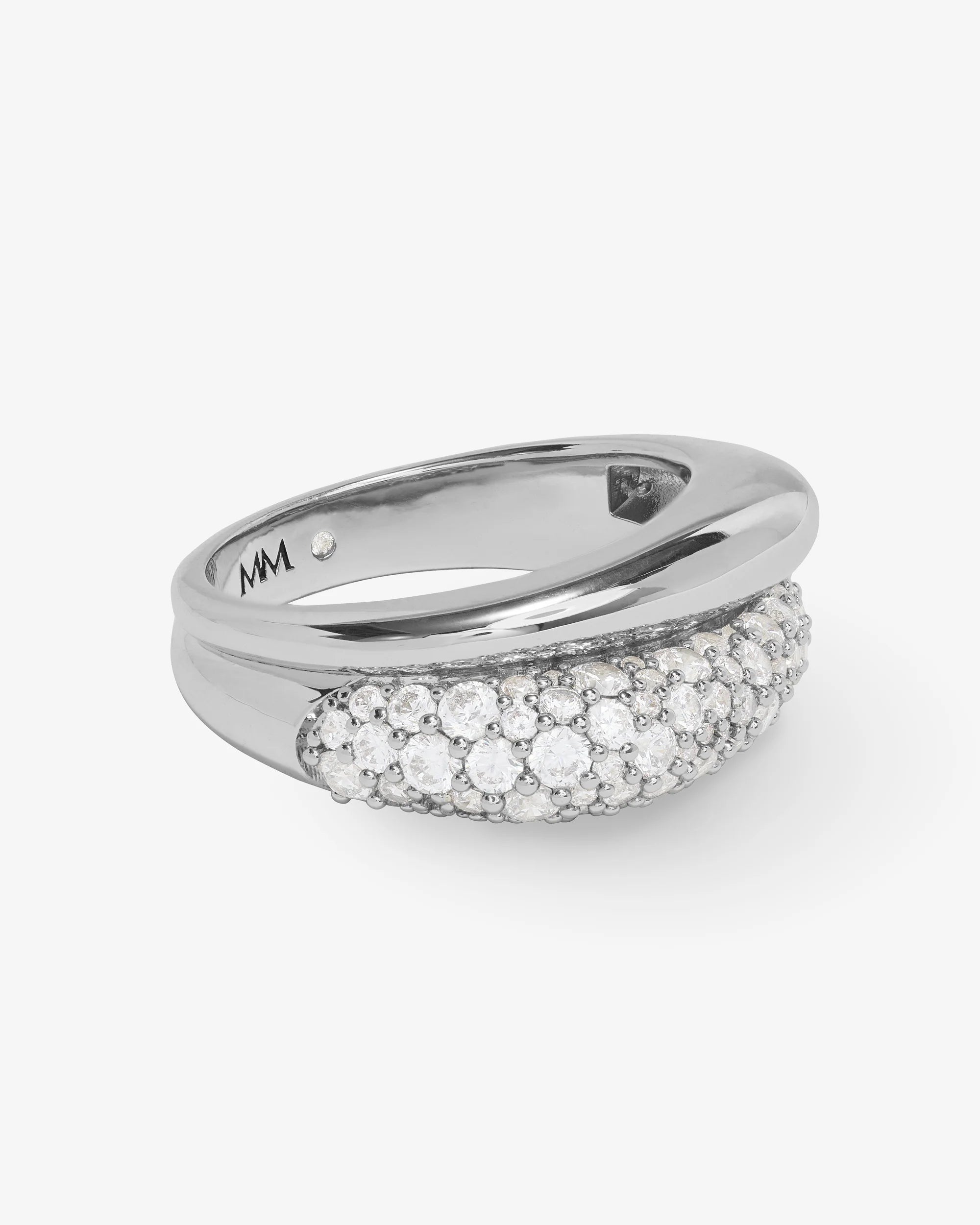 NORAH PAVE DOUBLE RING IN SILVER