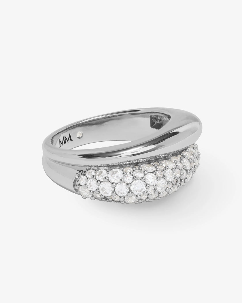 NORAH PAVE DOUBLE RING IN SILVER