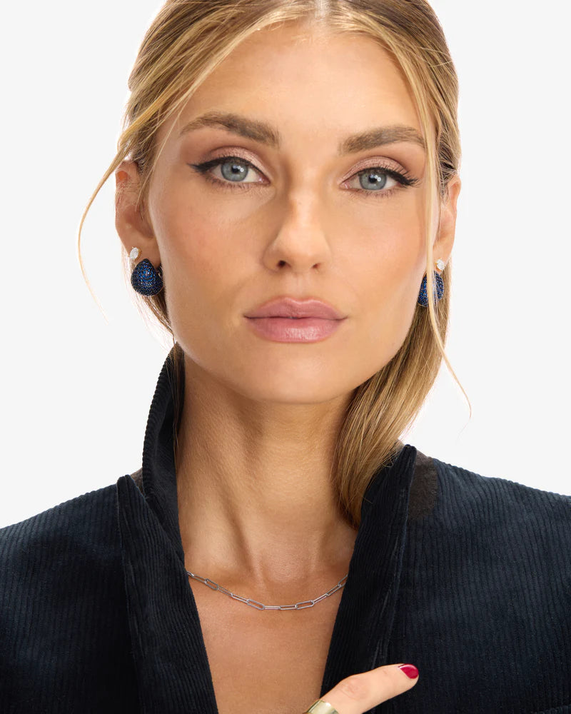 NORAH PAVE EARRINGS IN SAPPHIRE