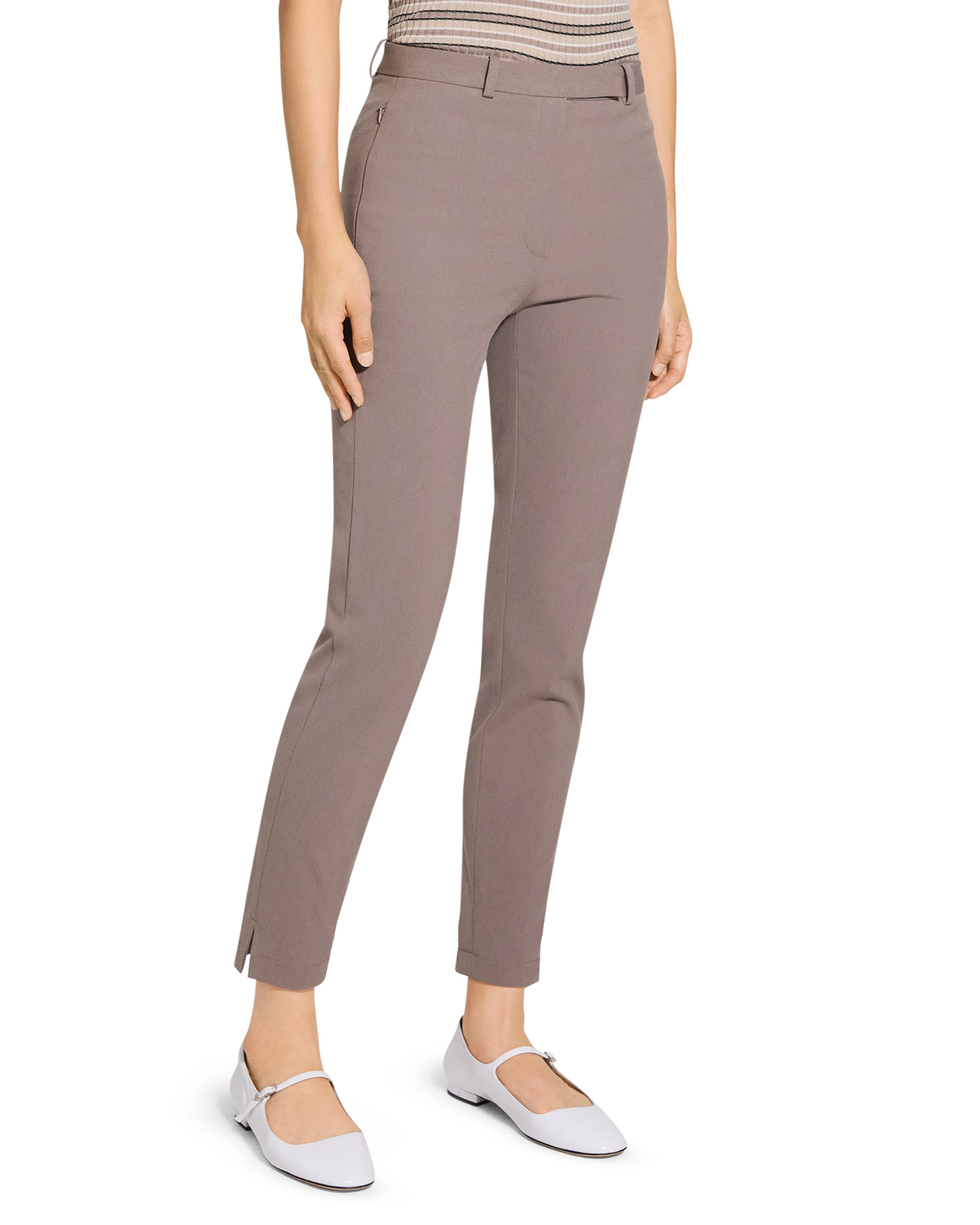 TAPERED HIGH WAIST PANT IN STRETCH COTTON