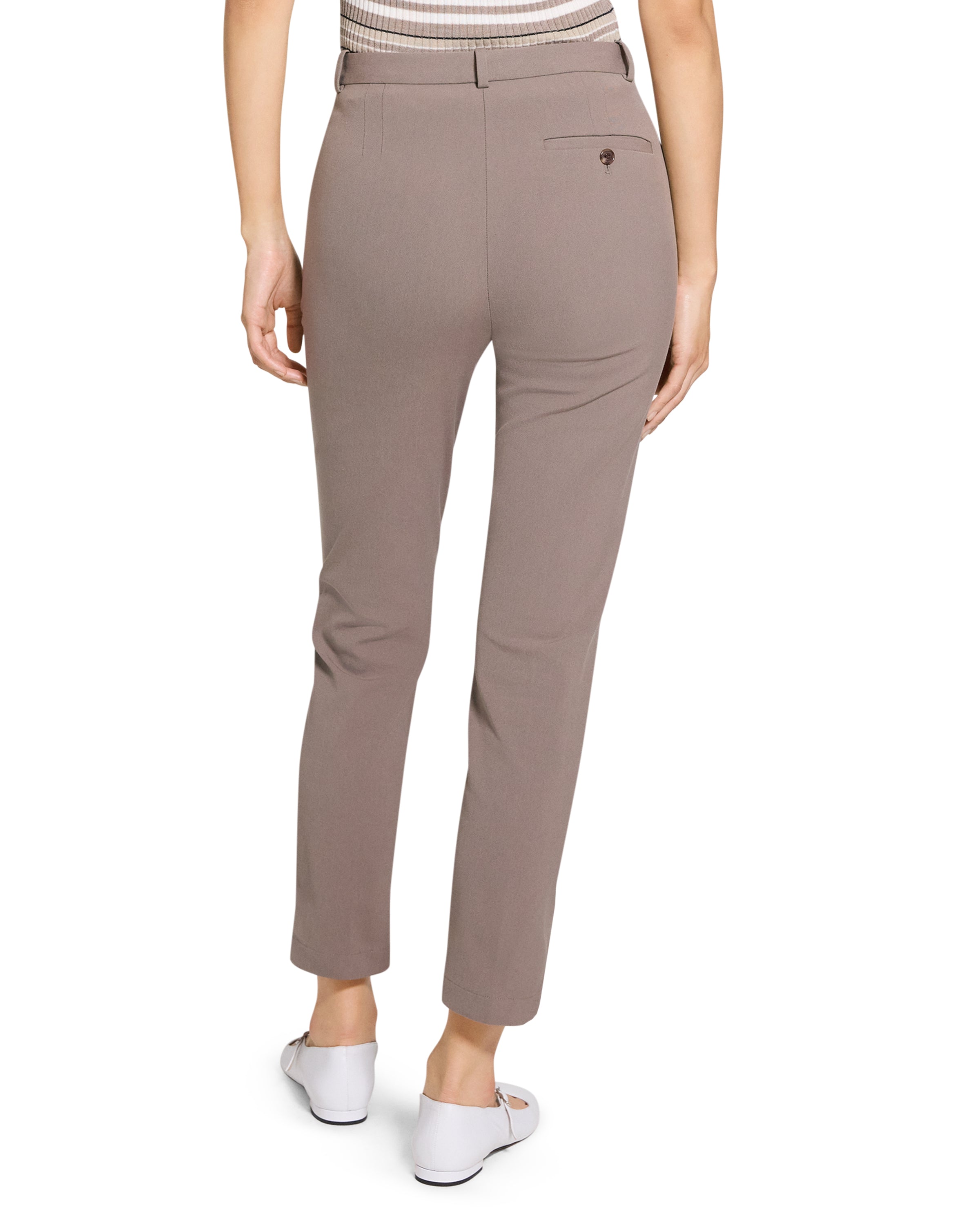 TAPERED HIGH WAIST PANT IN STRETCH COTTON