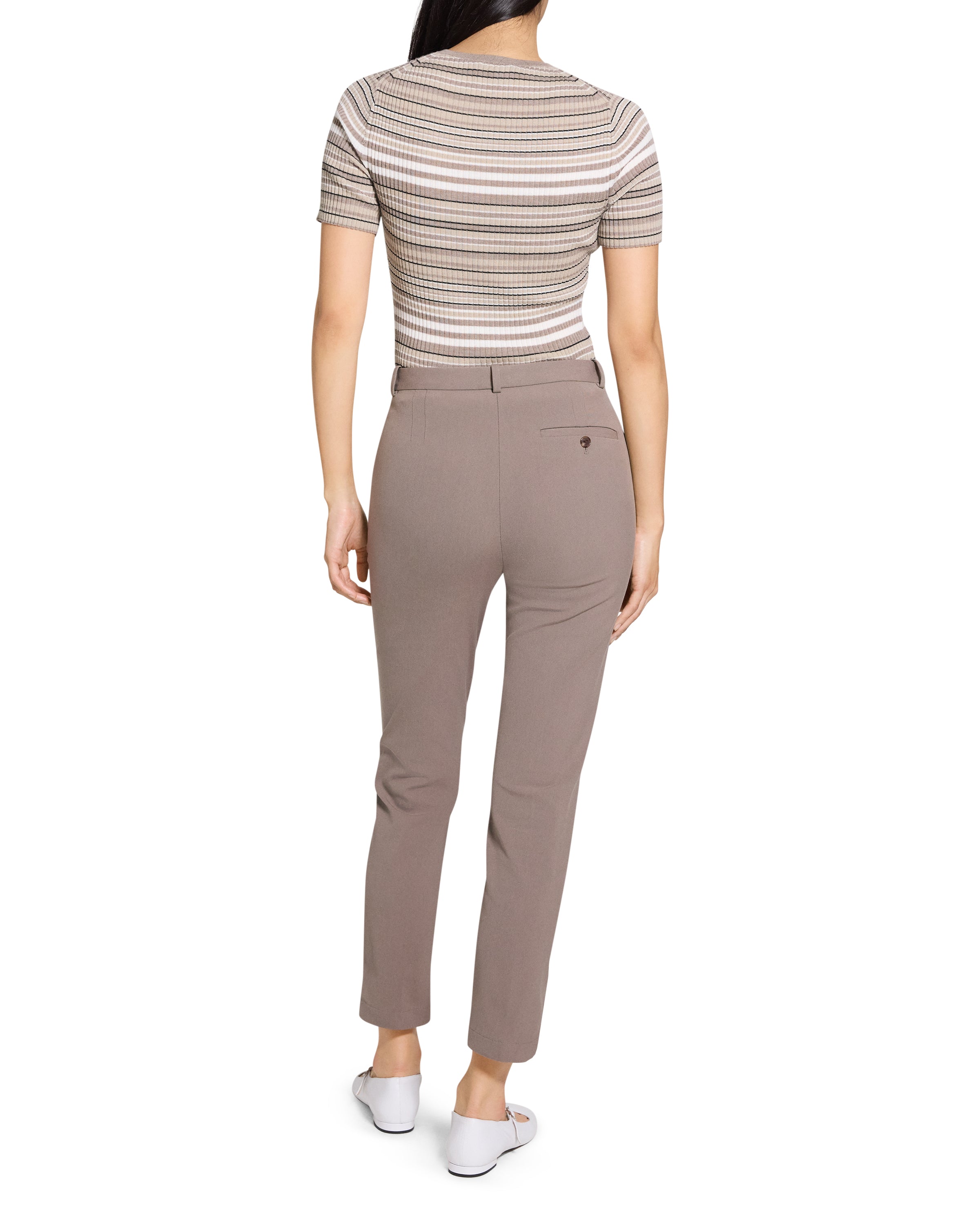 TAPERED HIGH WAIST PANT IN STRETCH COTTON