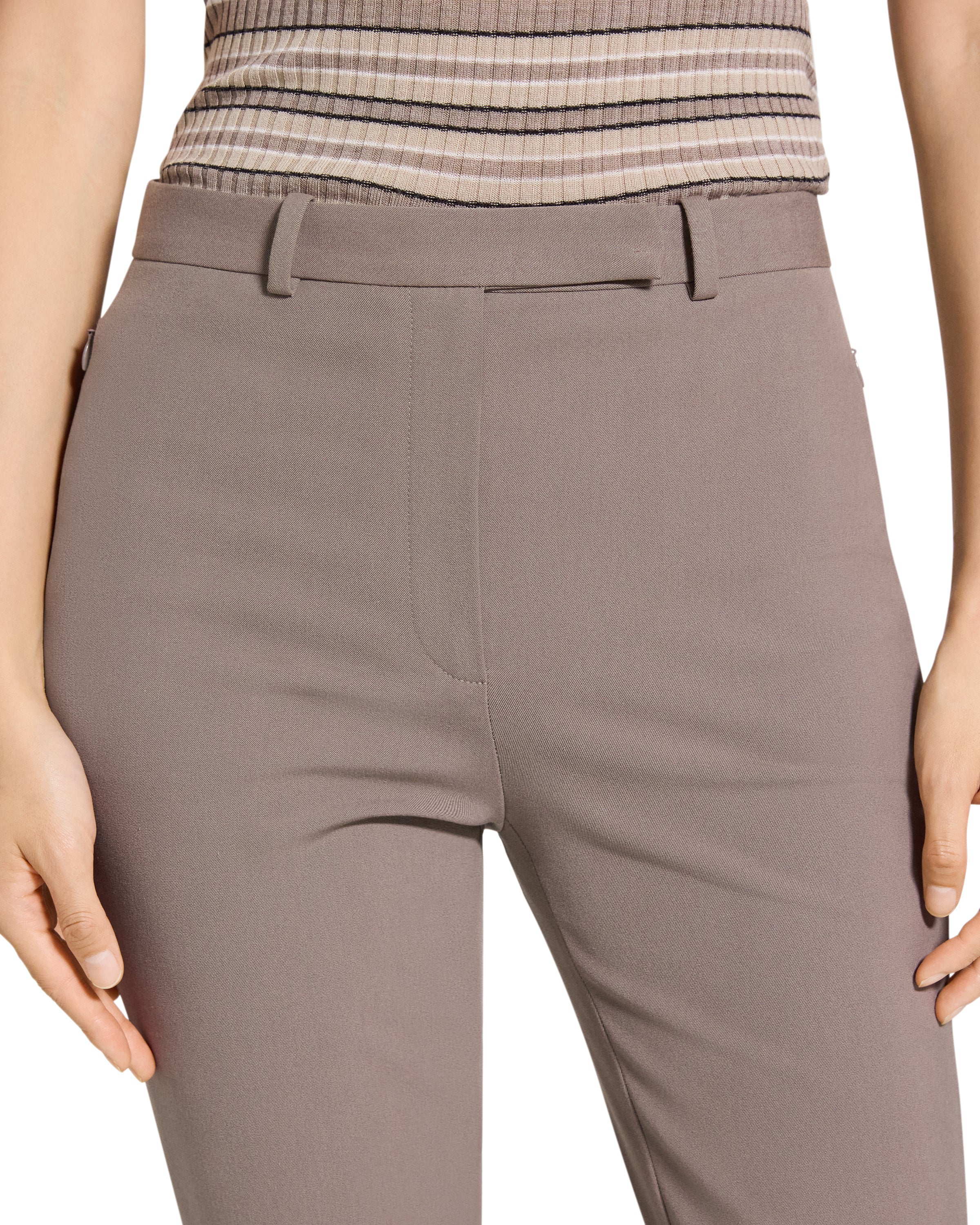 TAPERED HIGH WAIST PANT IN STRETCH COTTON