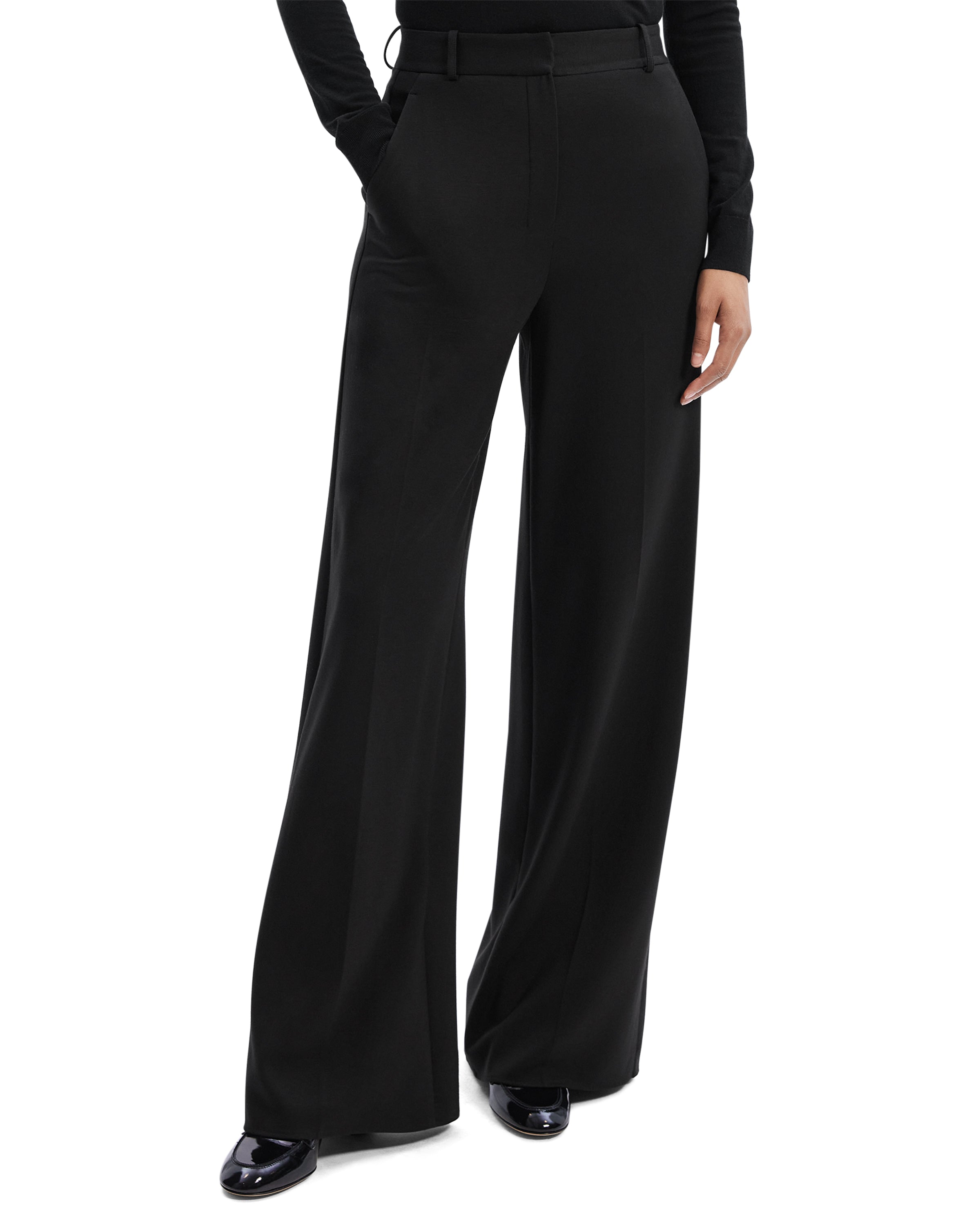 WIDE LEG PANT IN DOUBLE KNIT JERSEY