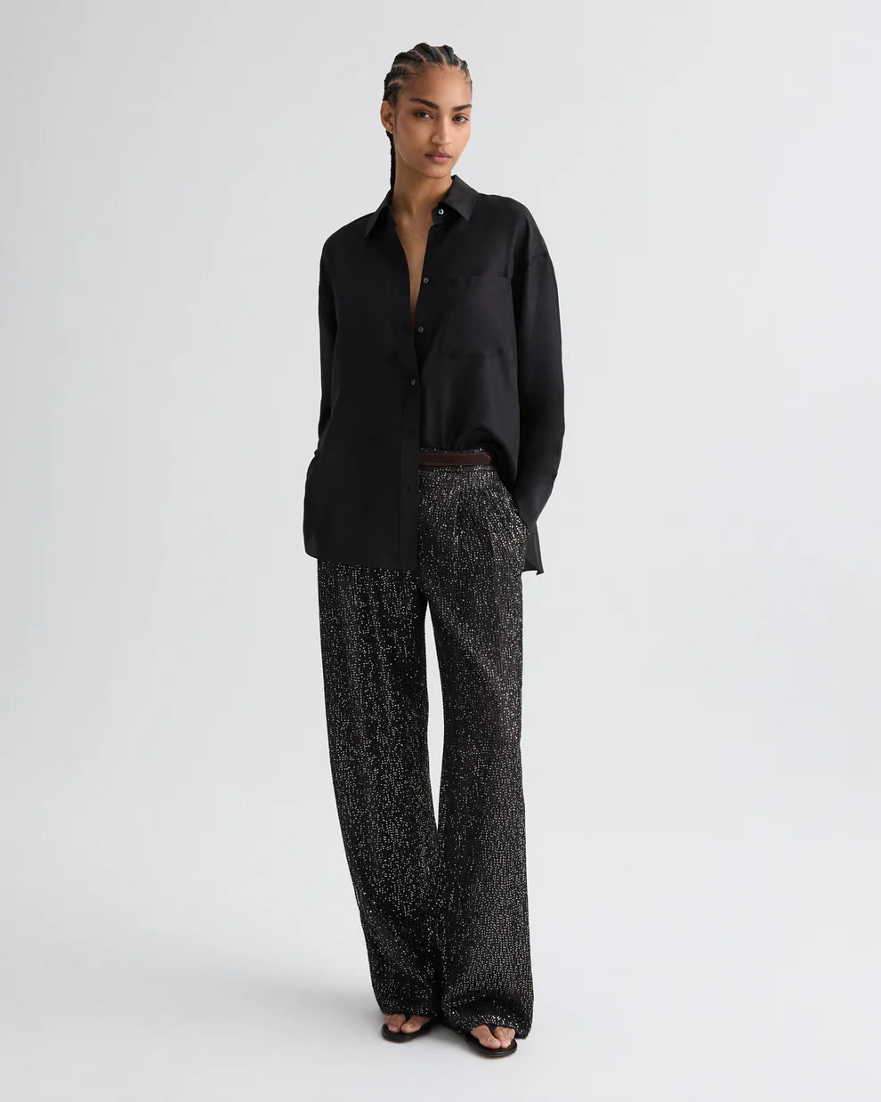 SULLI PANT IN MINI SEQUIN NETTING