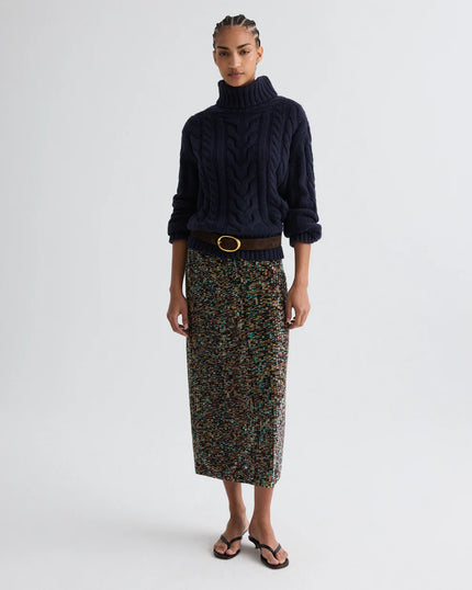 SYLKIE SKIRT IN SEQUIN ABSTRACT SEQUINS