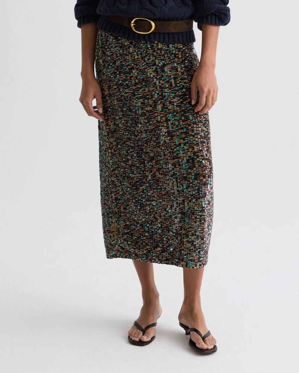 SYLKIE SKIRT IN SEQUIN ABSTRACT SEQUINS