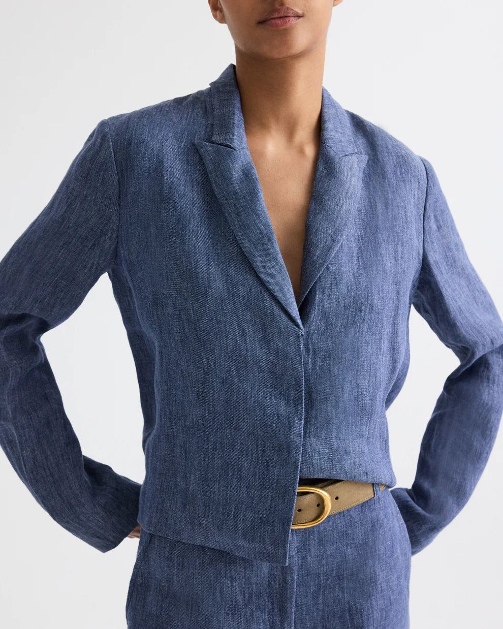 LUCY TOP IN WASHED HEMP DENIM