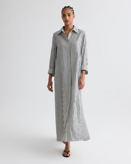 JENNYS GOWN IN CLEAR SEQUIN ON STRIPE