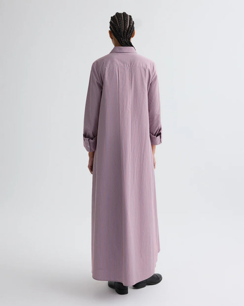 JENNYS GOWN IN FRAMED MICRO STRIPED SHIRTING