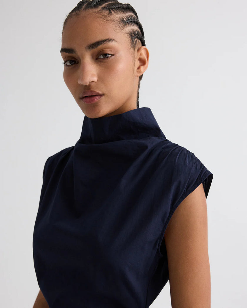 GATHERED THOUGHTS DRESS IN COTTON SHIRTING