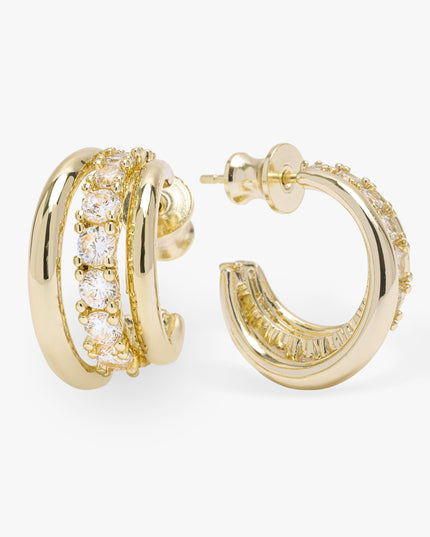 OH SHE FANCY SMOOTH AND DIAMOND HOOPS