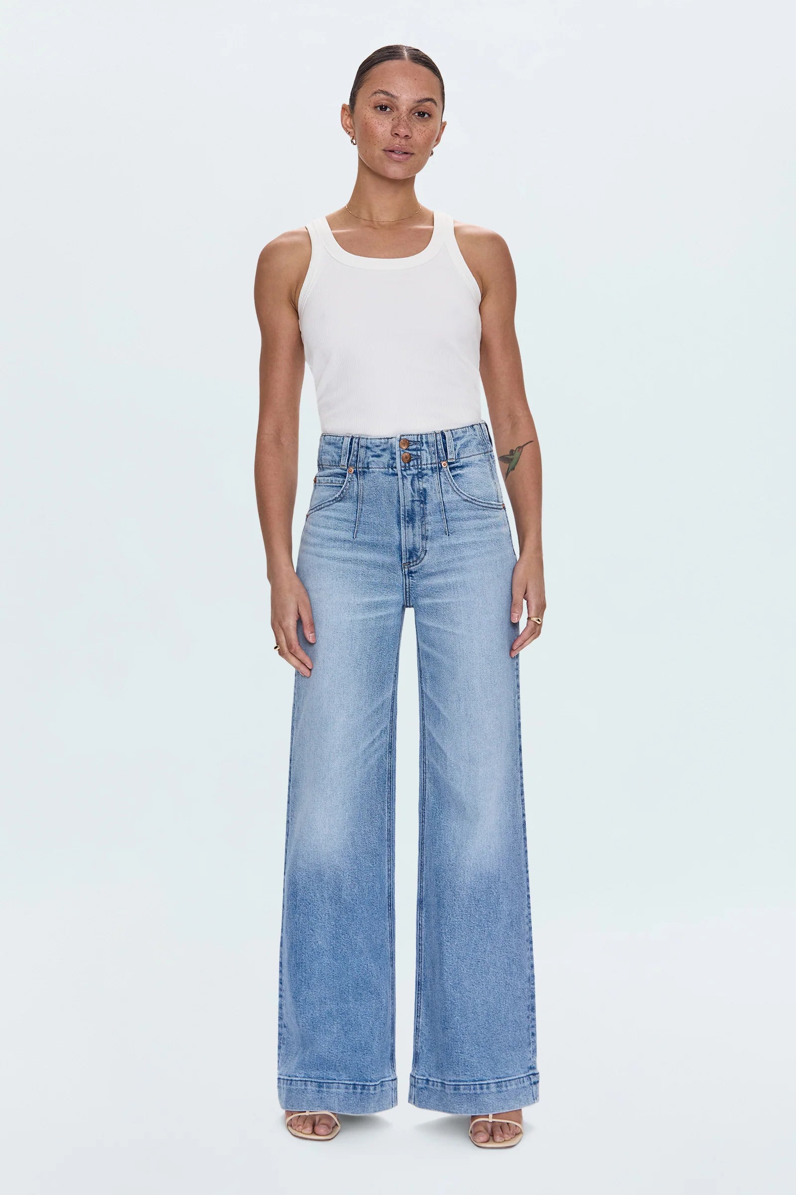 LANA HIGH RISE ULTRA WIDE LEG JEAN IN TERRACE