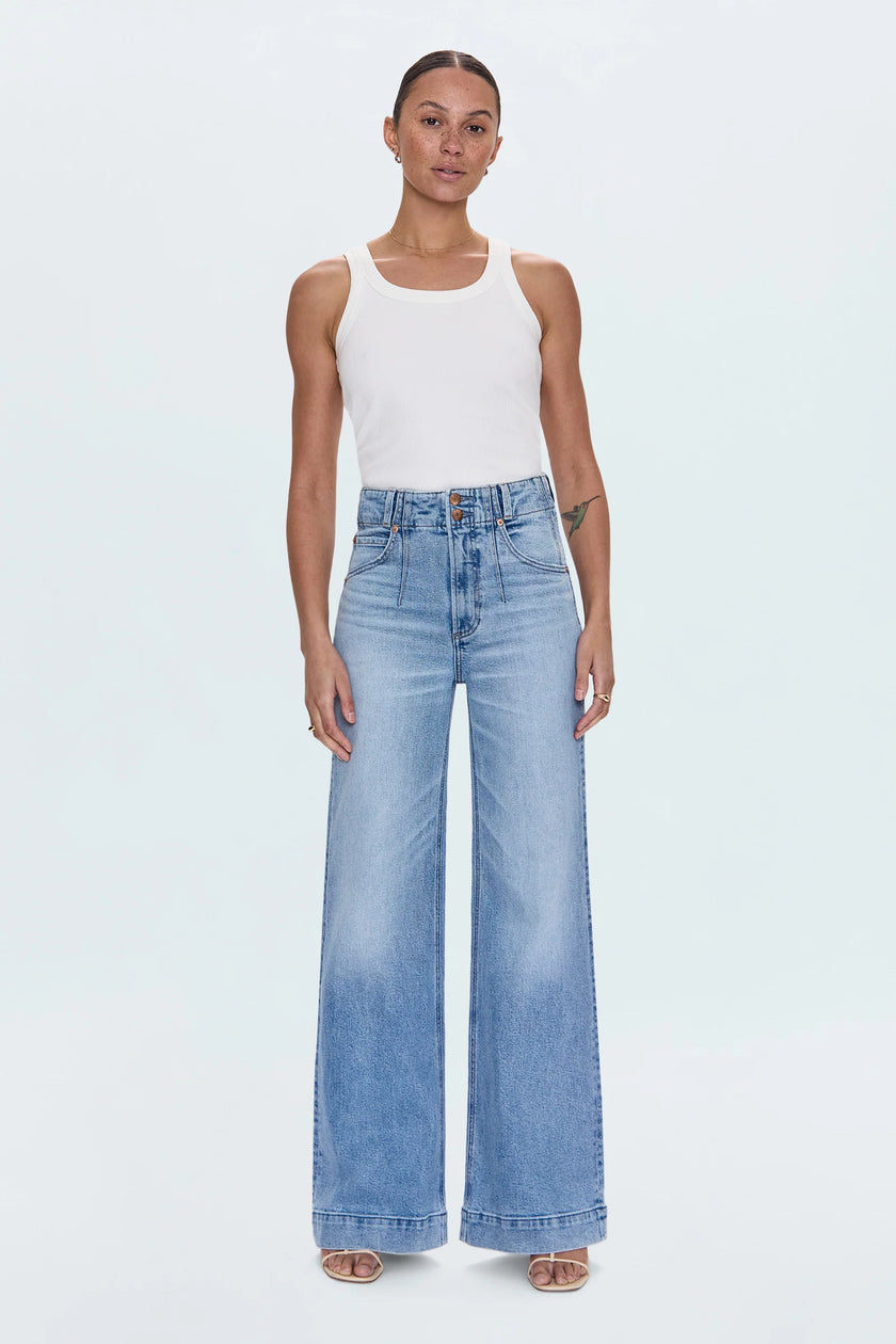 LANA HIGH RISE ULTRA WIDE LEG JEAN IN TERRACE