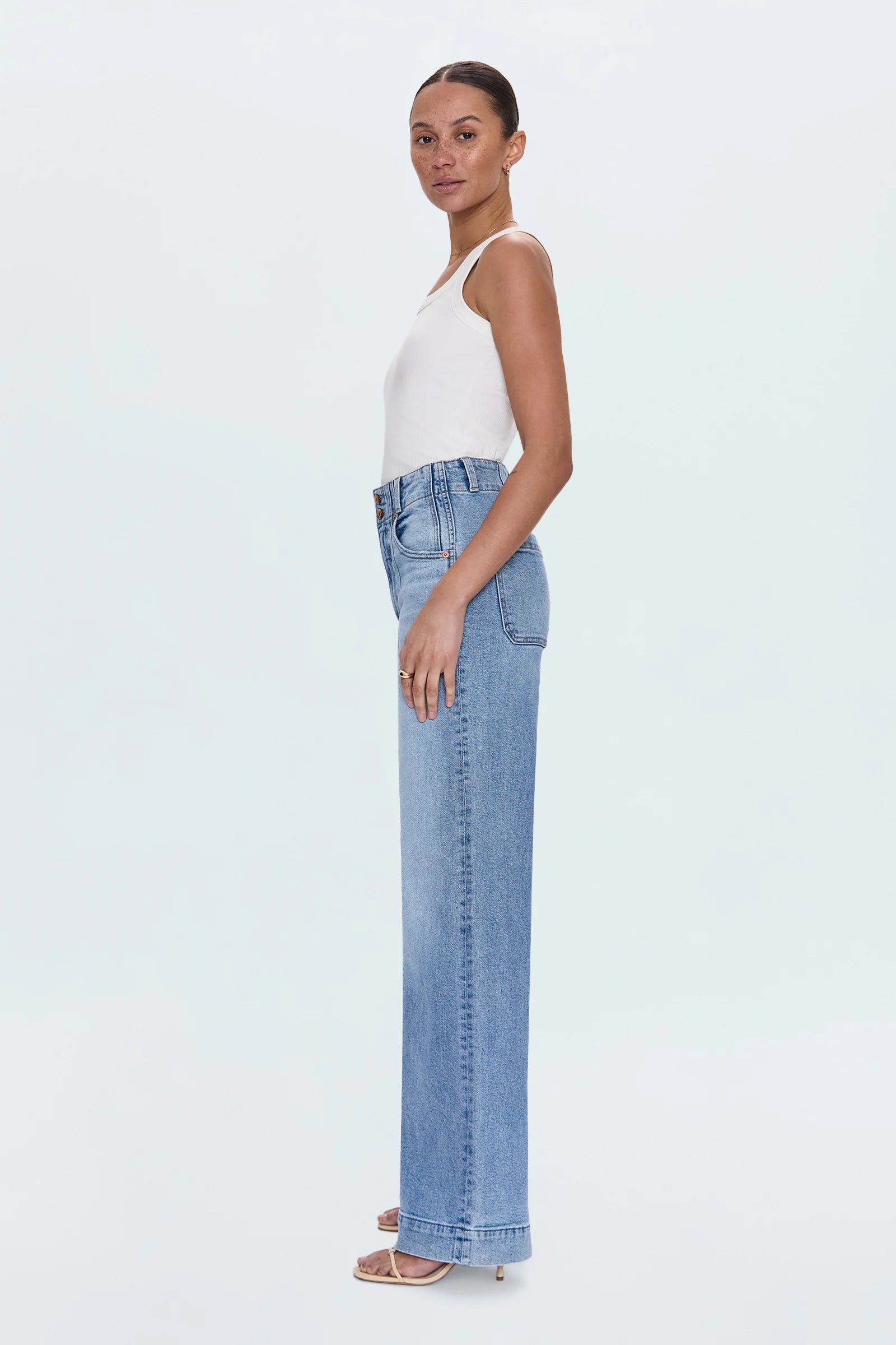 LANA HIGH RISE ULTRA WIDE LEG JEAN IN TERRACE