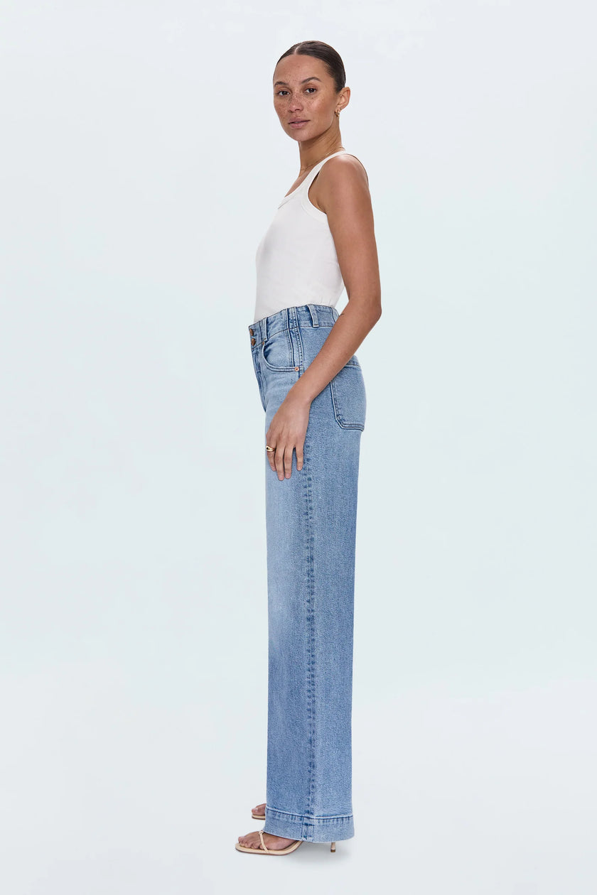 LANA HIGH RISE ULTRA WIDE LEG JEAN IN TERRACE