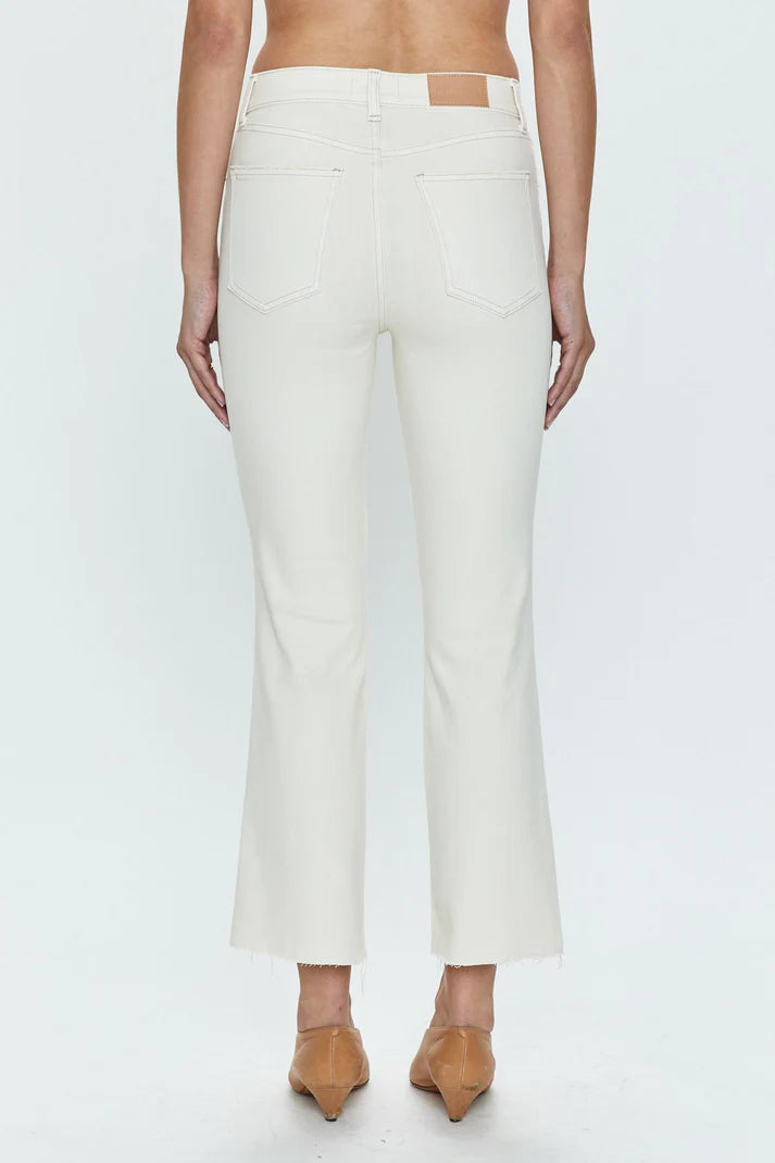 LENNON HIGH RISE CROP BOOT JEAN IN SAND STONE
