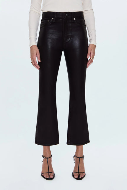 LENNON HIGH RISE CROP BOOT PANT IN COATED MOCHA