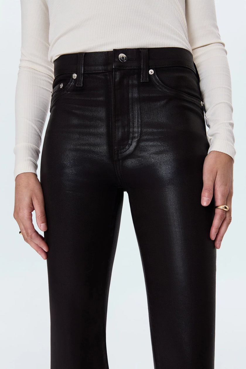 LENNON HIGH RISE CROP BOOT PANT IN COATED MOCHA