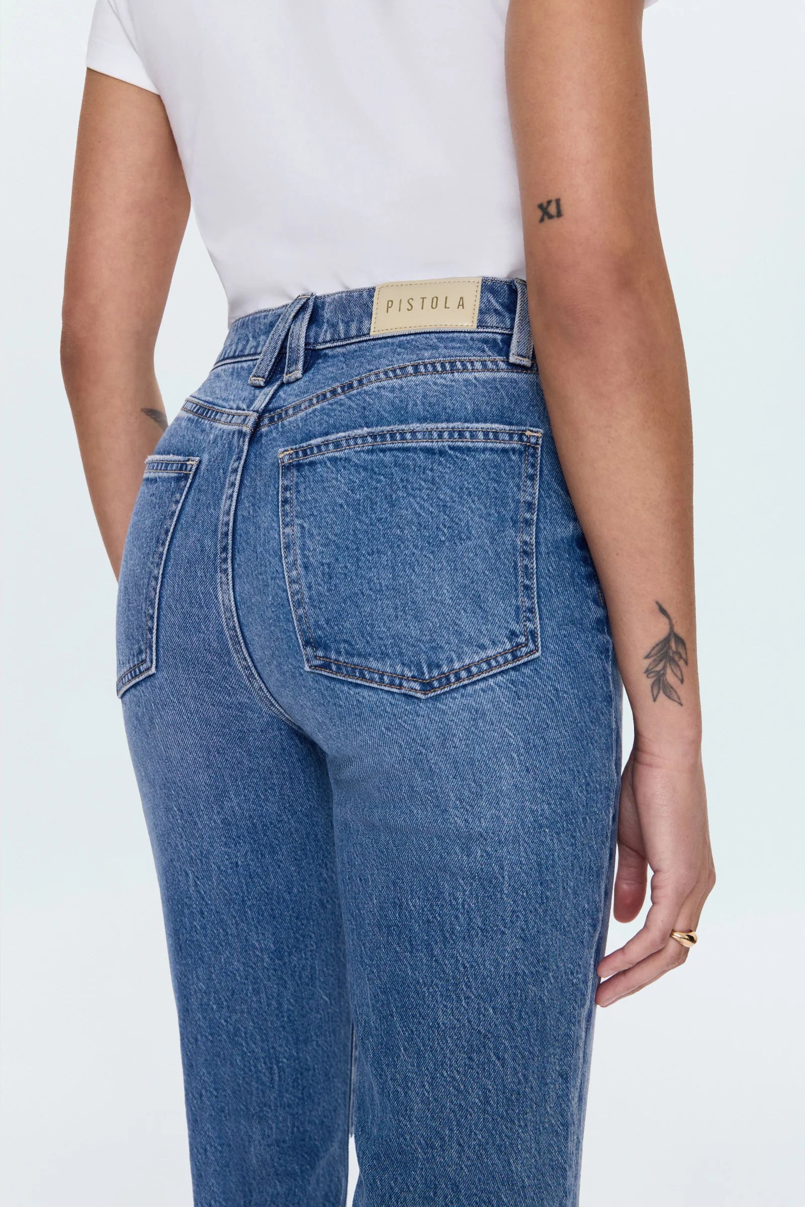 ALLY HIGH RISE ANKEL BOOT JEAN IN CHARLESTON