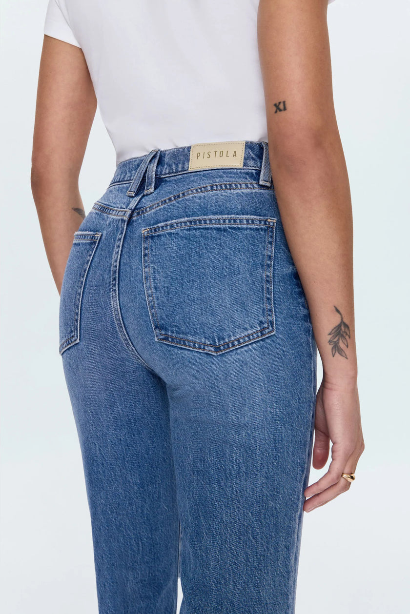 ALLY HIGH RISE ANKEL BOOT JEAN IN CHARLESTON