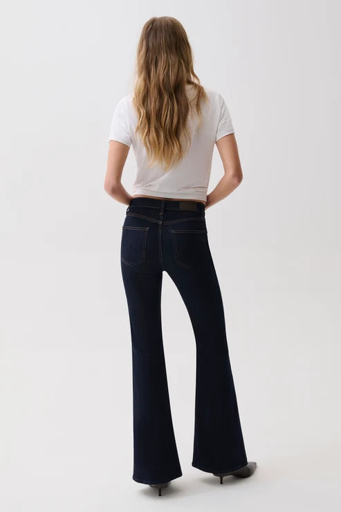KINSLEY MID RISE ULTRA FLARE IN NIGHT FLIGHT
