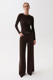 JADYN CORDUROY MID RISE PALAZZO JEAN IN MOCHA