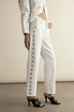 LEXI MID RISE BOWED STRIGHT JEAN IN VIVID WHITE