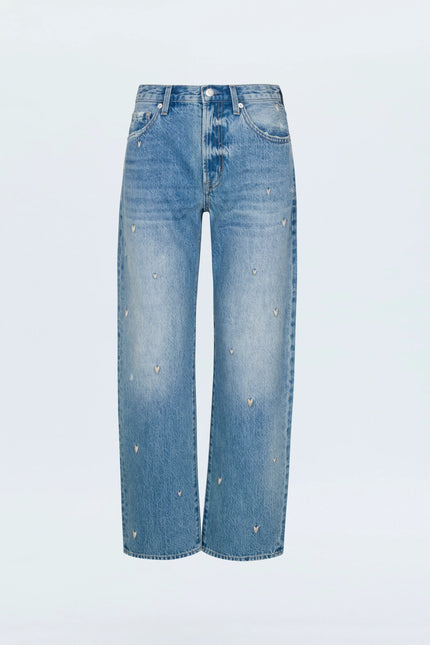LEXI MID RISE BOWED STRAIGHT JEAN