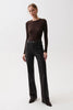 EVIE HIGH RISE SLIM BOOT CUT IN COATED MOCHA
