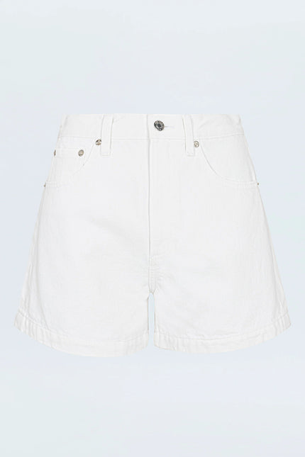 SAIGE HIGH RISE ALINE SHORT IN POLISHED WHITE
