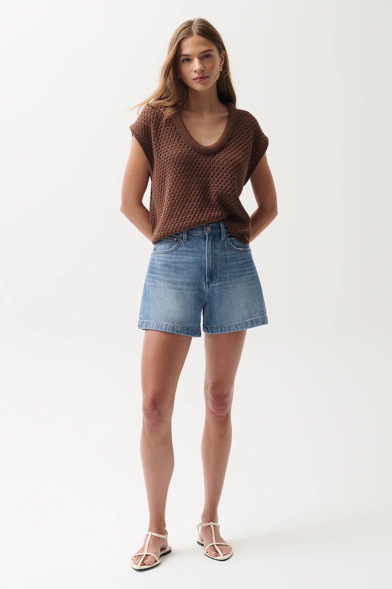 SAIGE HIGH RISE A LINE SHORT IN SAIL AWAY