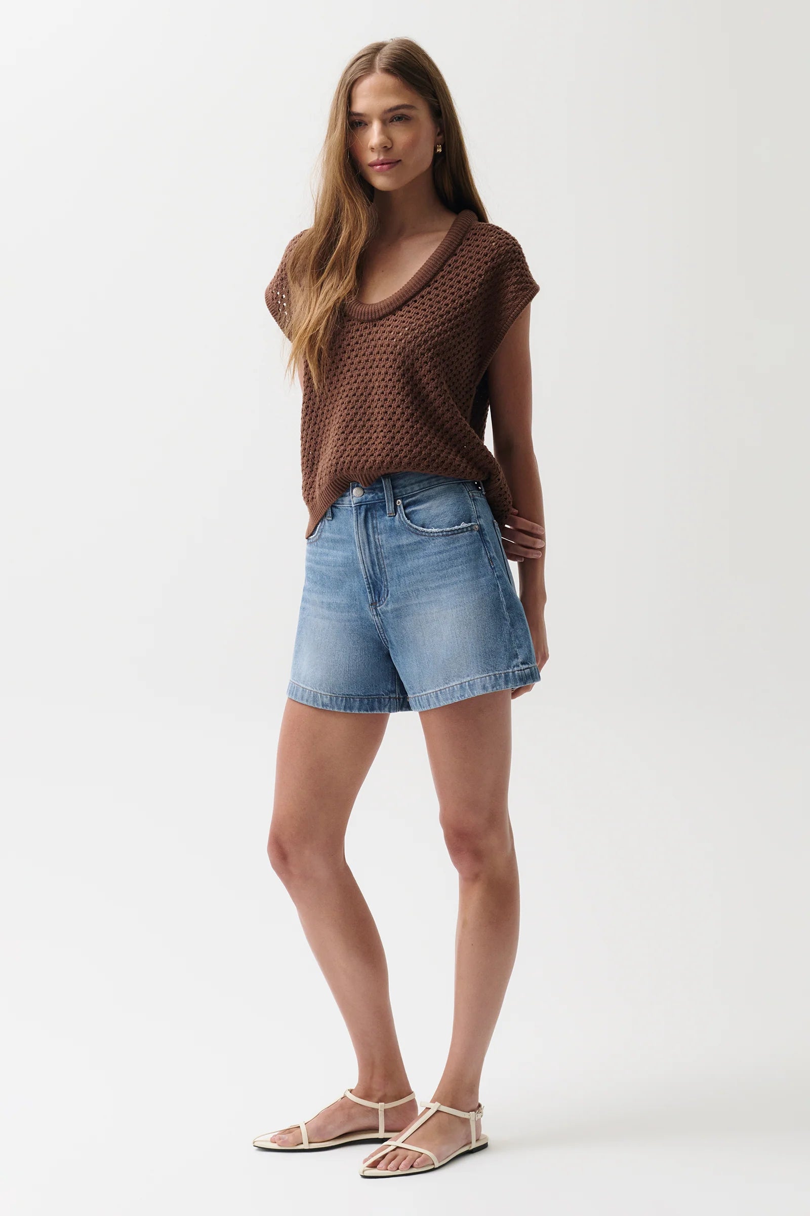SAIGE HIGH RISE A LINE SHORT IN SAIL AWAY