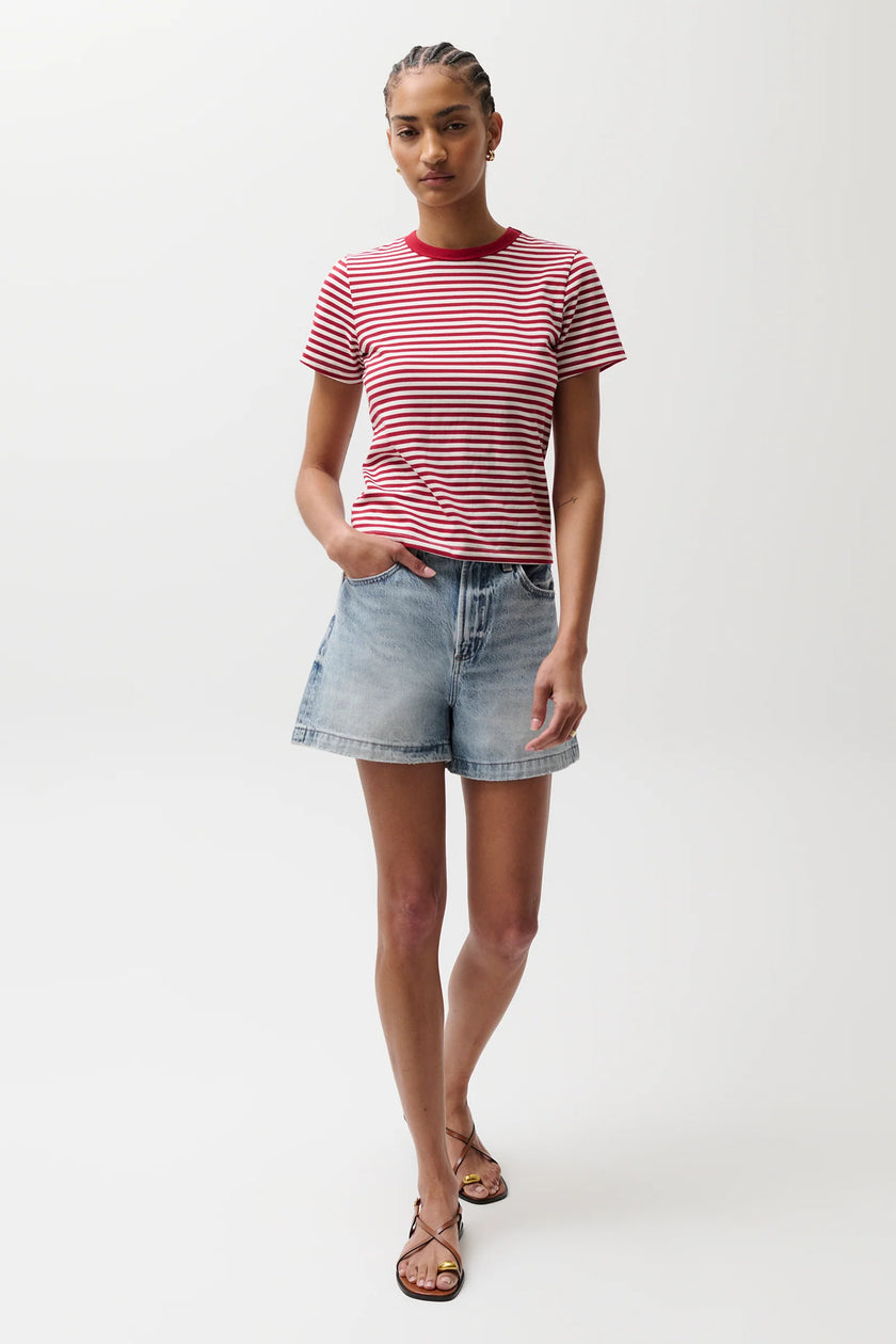 SAIGE HIGH RISE ALINE SHORT IN FRENCH RIVIERA