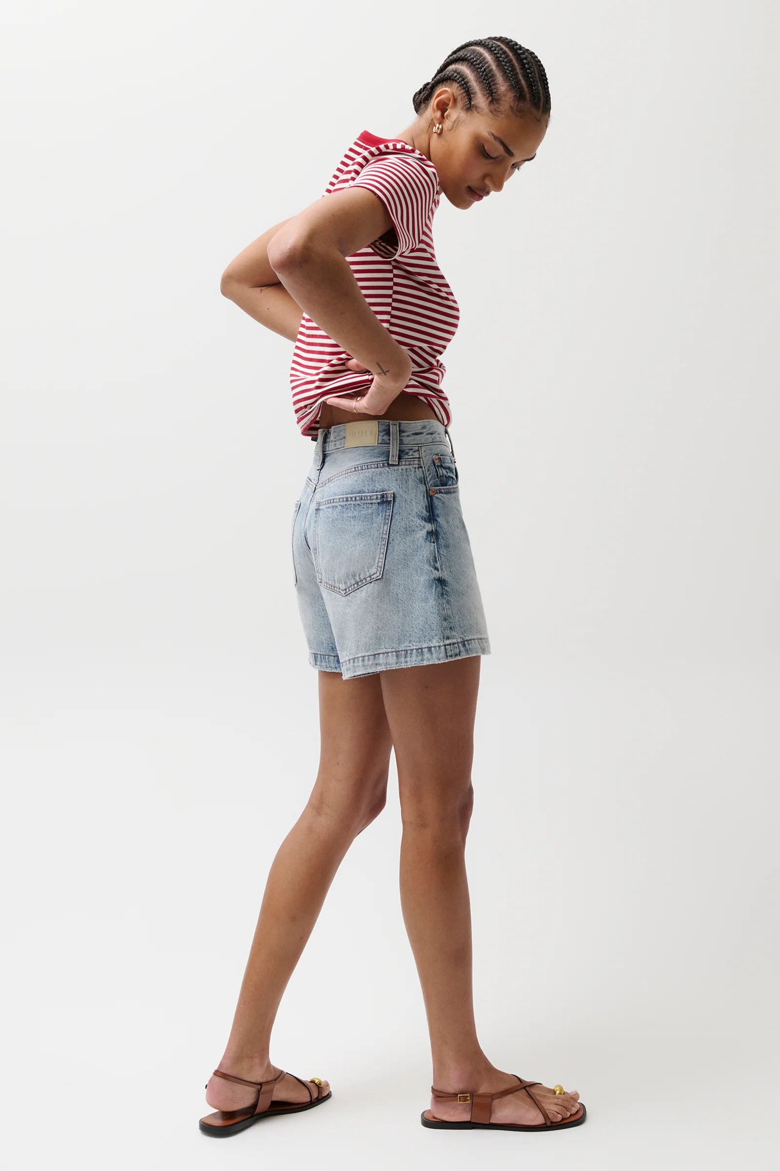 SAIGE HIGH RISE ALINE SHORT IN FRENCH RIVIERA